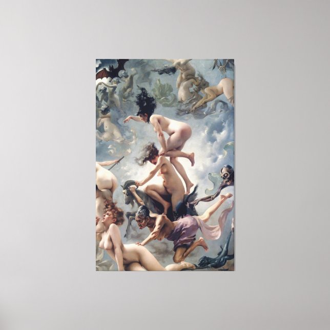 Luis Ricardo Falero - The Witches Sabbath Canvas Print (Front)