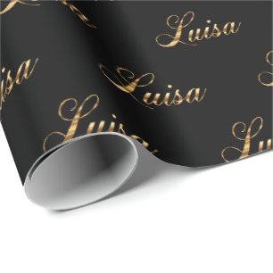 Luisa gold Design Lettering Geschenkpapier Wrapping Paper