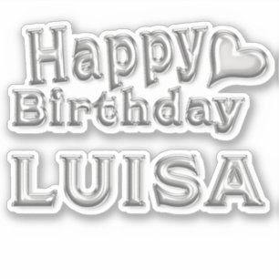 Luisa Happy Birthday silver Sticker