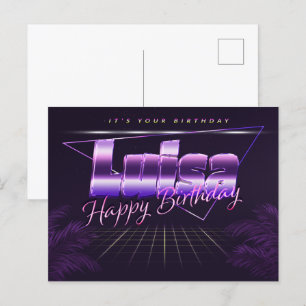 Luisa Name Vorname lila Postkarte Geburtstag Postcard