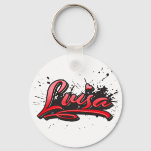 Luisa red Heart Graffiti Schlüsselanhänger Key Ring