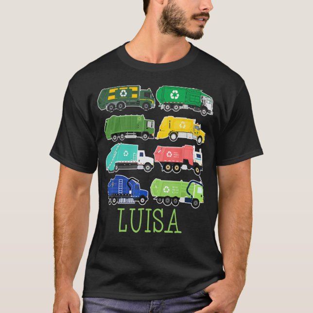 Luisa Trash Truck For Kids Collector Ecologist Gar T-Shirt (Front)