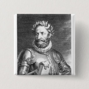 Luiz Vaz de Camoes engraved by B. Roger 15 Cm Square Badge