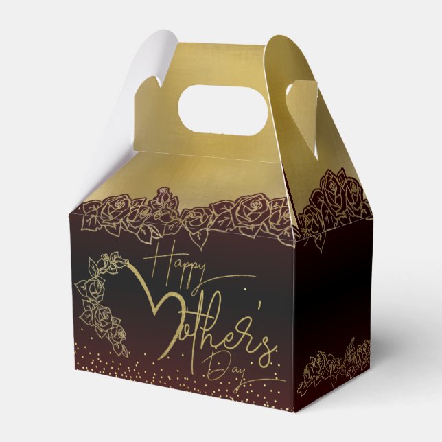 lujosa  con rosas para día de madre favour box (Front Side)