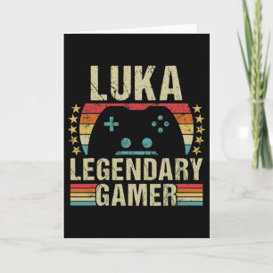 Luka Gamer Retro Gaming Vintage Game Personalised Card