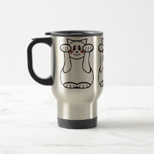 Lukcy Cat Maneki Neko Beckoning Welcome Cat Travel Mug