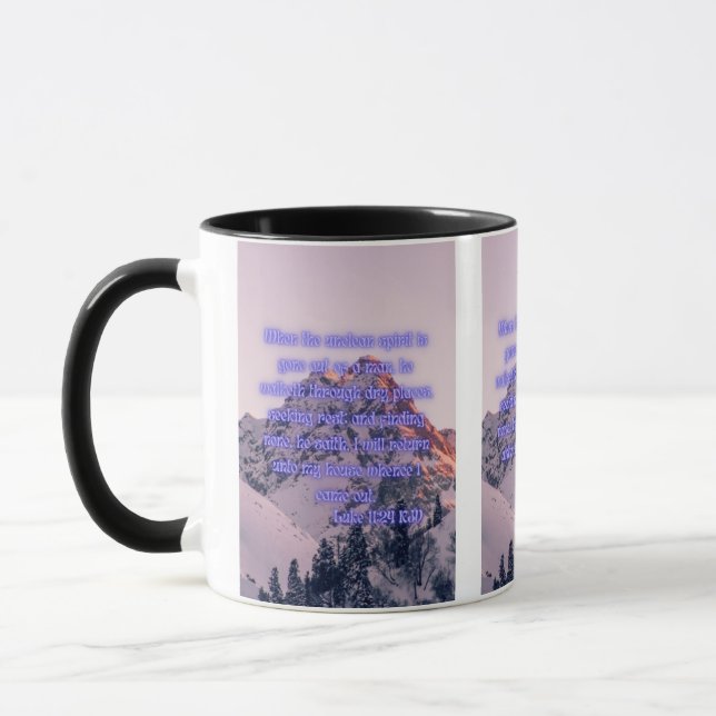 Luke 11:24 KJV Bible Verse Pic Two-Tone Mug (Left)