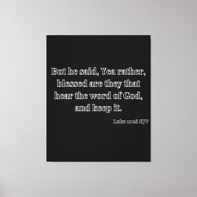 Luke 11:28 Bible Verse KJV Wall Art (Front)