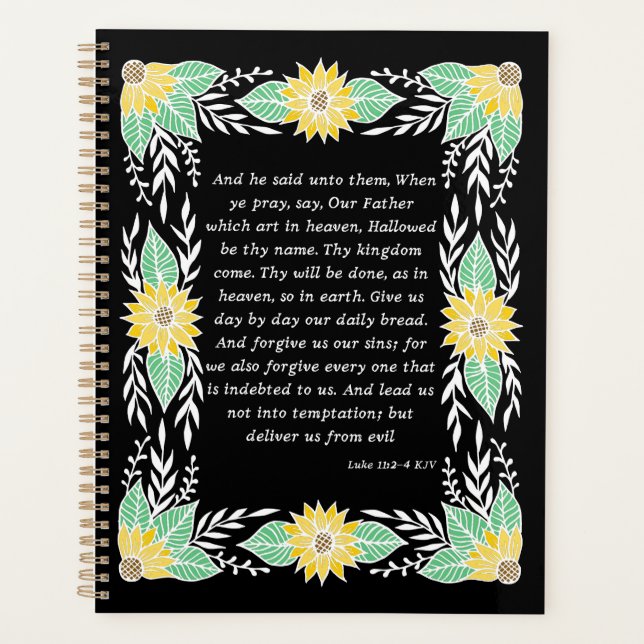 Luke 11:2-4 Bible Verse Calendar Planner (Front)