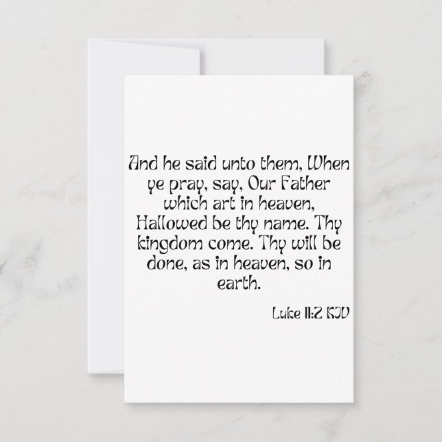 Luke 11:2 KJV Bible Verse Flat Greeting Card (Front)