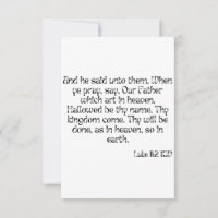 Luke 11:2 KJV Bible Verse Flat Greeting Card