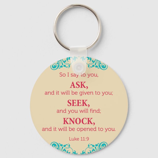 Luke 11:9 key ring (Front)