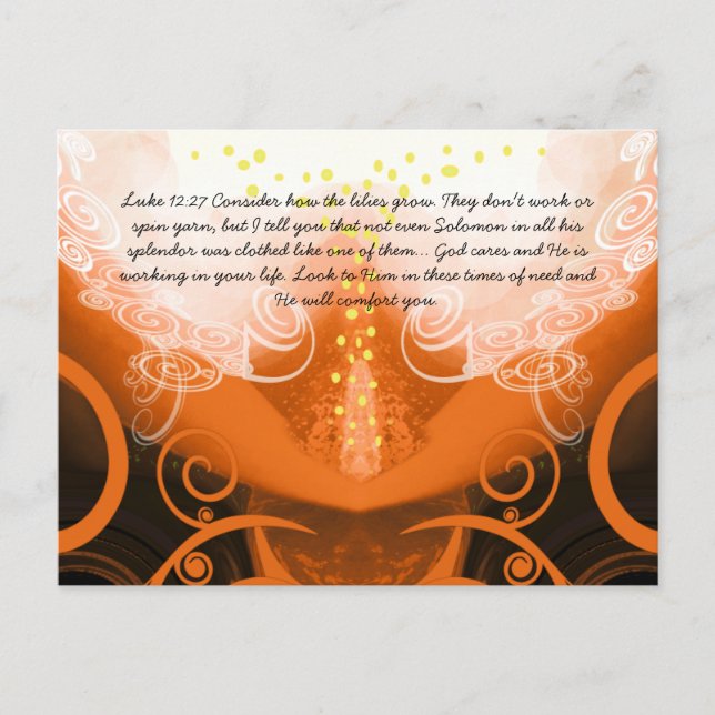 Luke 12:27 Consider how the lilies grow. Postcard (Front)