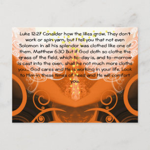 Luke 12:27 Consider how the lilies grow. Postcard