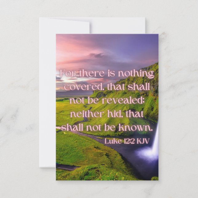 Luke 12:2 KJV Bible Verse Pic Flat Greeting Card (Front)
