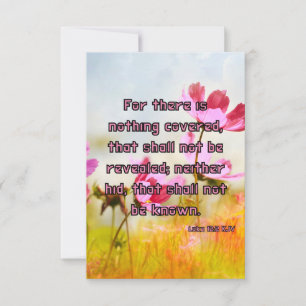 Luke 12:2 KJV Bible Verse Pic Flat Greeting Card