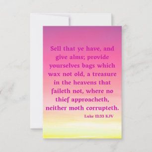 Luke 12:33 KJV Bible Scripture Pic Greeting Card