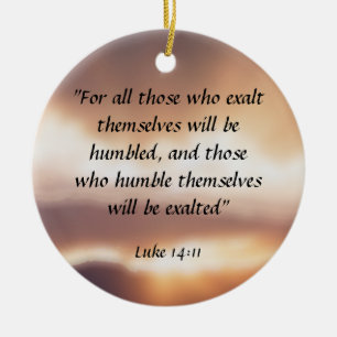 Luke 14:11 ceramic tree decoration