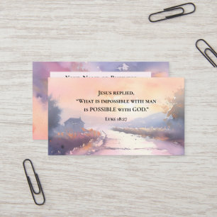 Luke 18:27 Possible with God, Jesus Bible Verse  Business Card