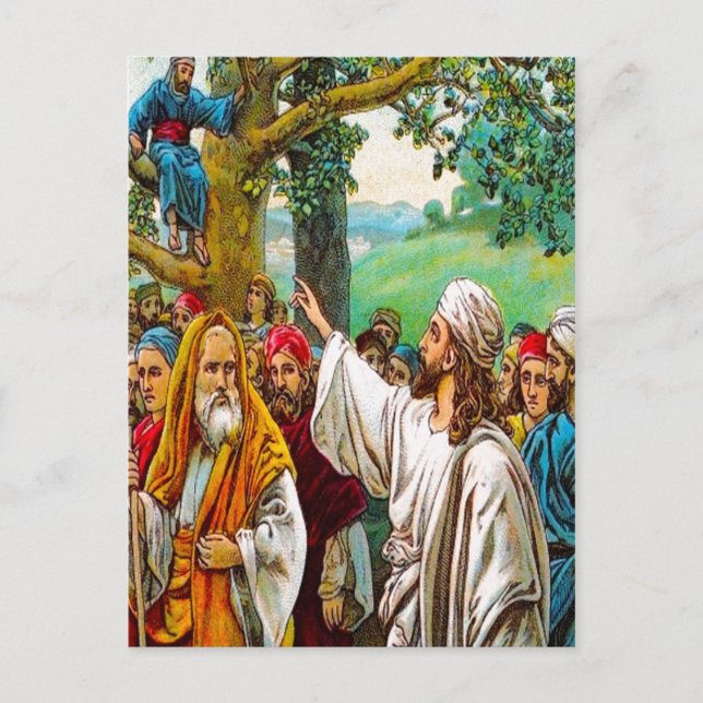 Luke 19:1-10 Jesus Saves a Tax Collector postcard (Front)