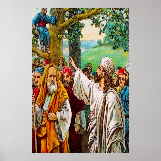 Luke 19:1-10 Jesus Saves a Tax Collector Poster (Front)