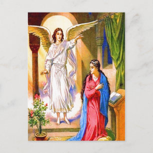 Luke 1:26-38 Gabriel Brings News to Mary postcard