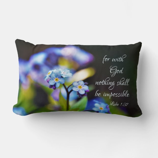 Luke 1:37 For with God nothing shall be impossible Lumbar Cushion (Front)
