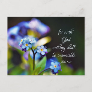Luke 1:37 For with God nothing shall be impossible Postcard