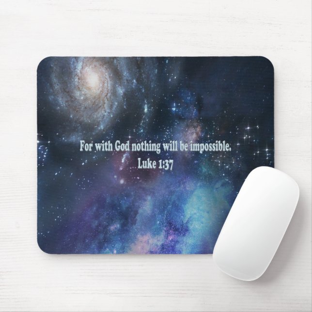 Luke 1:37 mouse mat (With Mouse)