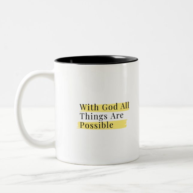 Luke 1:37 Two-Tone coffee mug (Left)