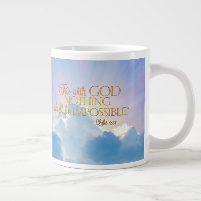Luke 1:37 With God Nothing Impossible 20 Oz Mug (Right)