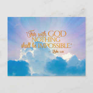 Luke 1:37 With God Nothing Impossible Card