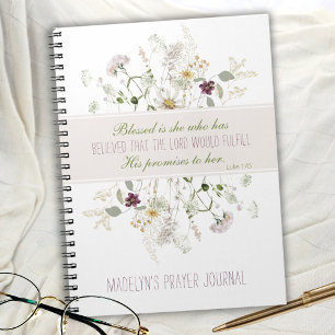 Luke 1:45 Blessed is She Wildflower Prayer Journal