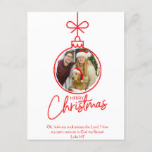 Luke 1:47 Christian Christmas Postcard Invitation 