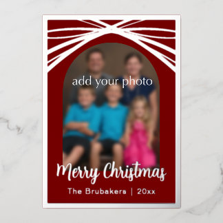 Luke 2:10 Bible Verse Elegant Arch Photo Christmas Foil Holiday Card