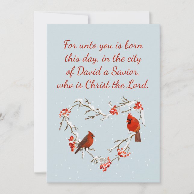 Luke 2:11 Scripture for Christmas Bible Verse Card (Front)