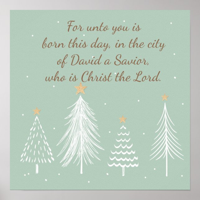 Luke 2:11 Scripture for Christmas Bible Verse Post Poster (Front)