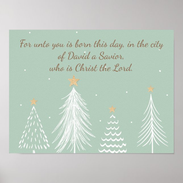 Luke 2:11 Scripture for Christmas Bible Verse Post Poster (Front)
