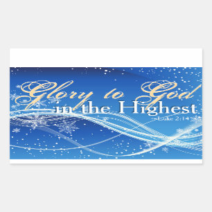 Luke 2:14 "Glory to God in the Highest" Christmas Rectangular Sticker