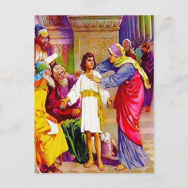 Luke 2:41-50 Jesus in His Father's House postcard (Front)