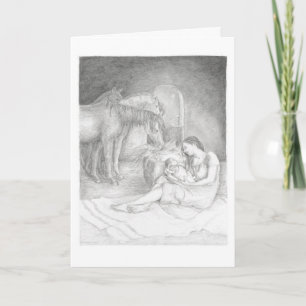 Luke 2:7 - Christmas card of Mary & Jesus