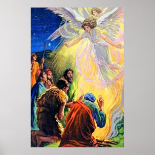 Luke 2:8-14 AngelsTell the Savior's Birth poster