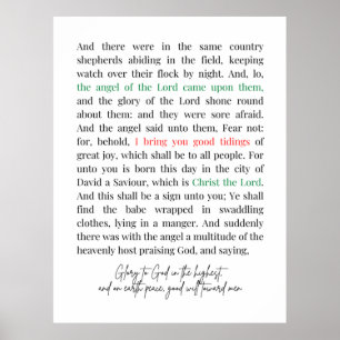 Luke 2:8-14 Bible Verse, Christmas Poster