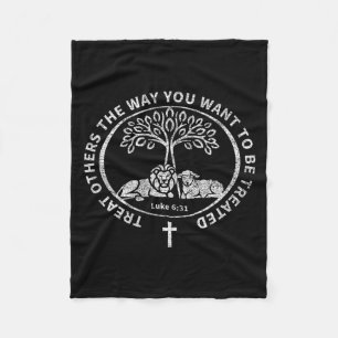 Luke 6_31 Jesus Bible Verse Christian Faith The Go Fleece Blanket