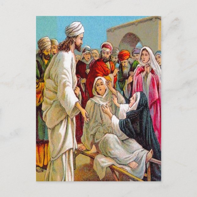 Luke 7:11-17 Jesus Brings a Dead Man to Life postc Postcard (Front)