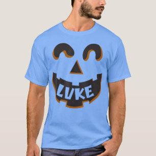 Luke Jack O' Lantern Pumpkin Kids Custom Halloween T-Shirt