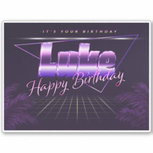 Luke Name First name lila retro Sticker Birthday