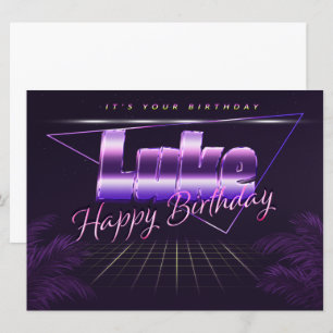 Luke Name First name pura retro card Birthday