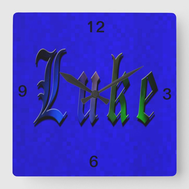 Luke Name Logo, Square Wall Clock (Front)