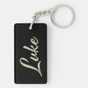 Luke Name whitegold key trailer Key Ring